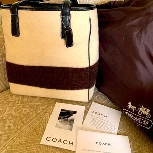 Wool Coach Tote w/ Dust Cover